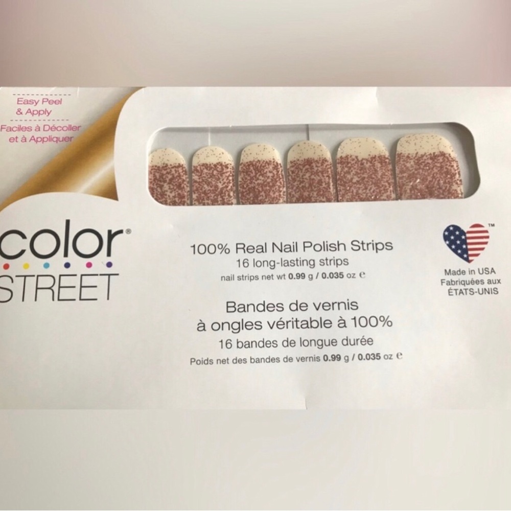 Color Street Rose Gold Glitter Ombre Nail Polish Strips “Coming up Rose Gold”